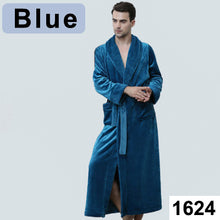 Load image into Gallery viewer, Extra Long Plus Size Winter Warm Coral Fleece Bathrobe Women Men