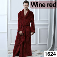 Load image into Gallery viewer, Extra Long Plus Size Winter Warm Coral Fleece Bathrobe Women Men