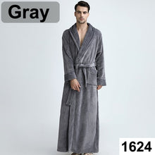 Load image into Gallery viewer, Extra Long Plus Size Winter Warm Coral Fleece Bathrobe Women Men