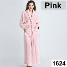 Load image into Gallery viewer, Extra Long Plus Size Winter Warm Coral Fleece Bathrobe Women Men