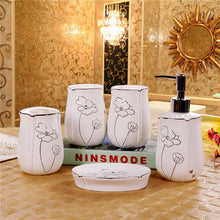 Load image into Gallery viewer, 5PCS Bathroom Ceramic Set