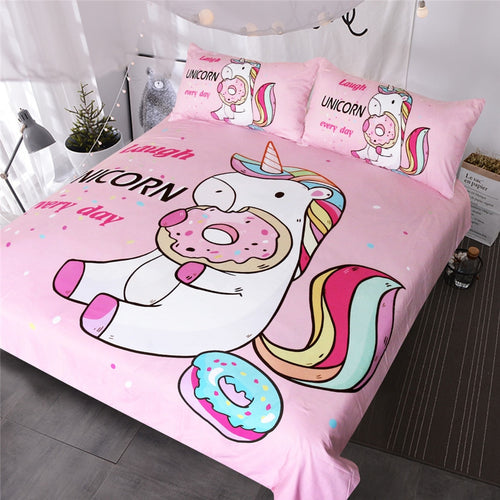 BlessLiving Cute Unicorn Kids Bedding Set