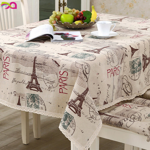 France Paris Tower Cotton Linen Tablecloth