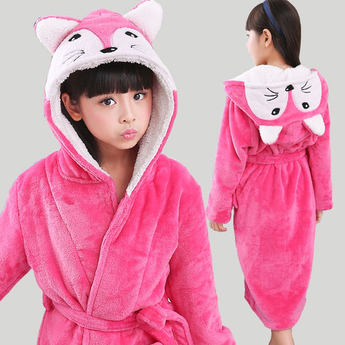 New Winter Warm Dressing Gown Kids Animal Baby Bathrobe