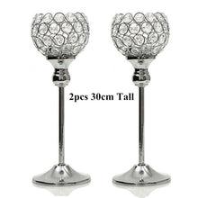 Load image into Gallery viewer, 2pcs Silver Crystal Candle