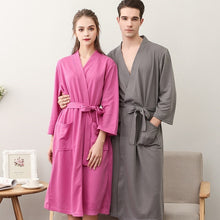Load image into Gallery viewer, Lovers Summer Waffle Bathrobes Men Women